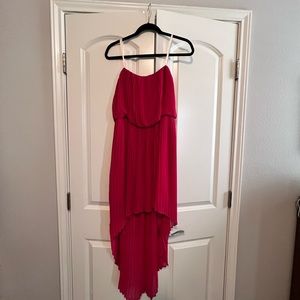 Bright pink hi lo gown